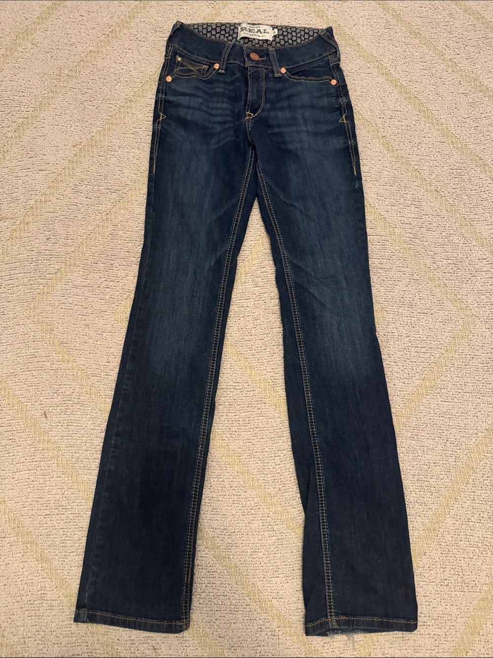 ARIAT REAL Denim Women’s 25L Dark Wash Bootcut Jeans Western Riding